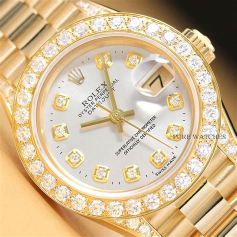 rolex women's gold and silver watch|18k gold Rolex women's watch.